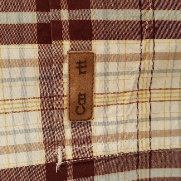 Carhartt Mens Short Sleeve Casual Button Down Plaid Print Size 2XL - Picture 4 of 5